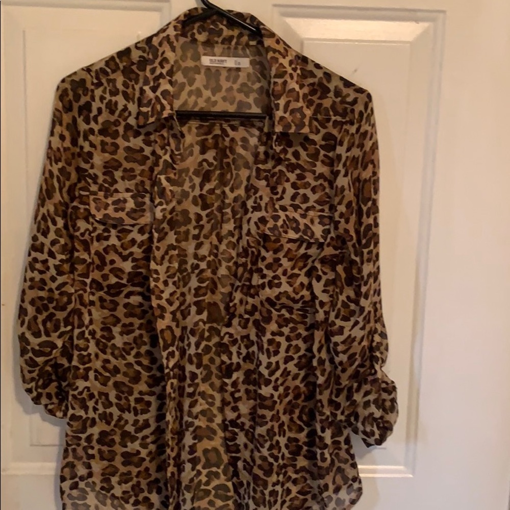 Old Navy Leopard Blouse Size  S